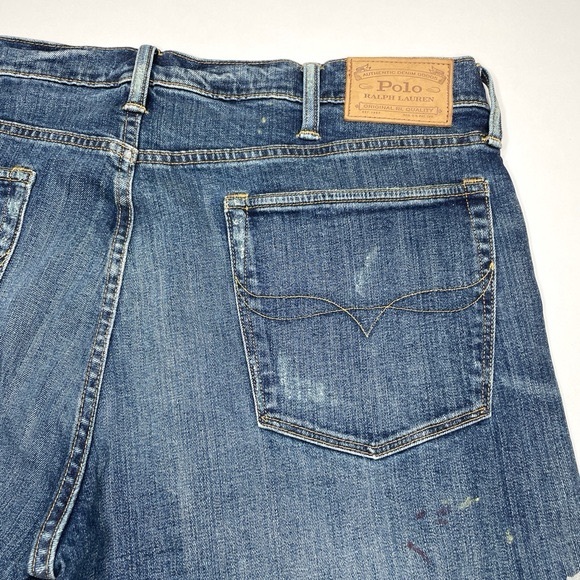 Polo Ralph Lauren Classic Fit Patchwork Jeans Sz 40x32 - Picture 9 of 10
